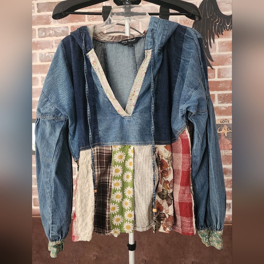 Bohemian Patchwork Denim Jacket